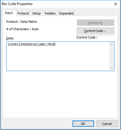 GS1 DataMatrix data