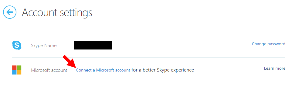 Skype connect Microsoft account