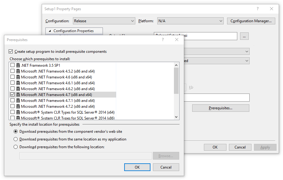 setup program prerequisites