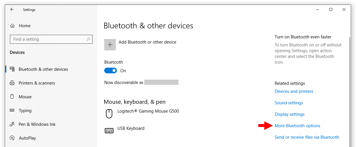 Bluetooth devices in Windows