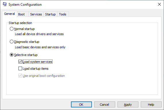 msconfig
